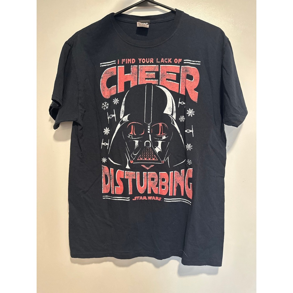 Star Wars Holiday Darth Vader Graphic T-Shirt Sz:M Black Lack of Cheer Cotton